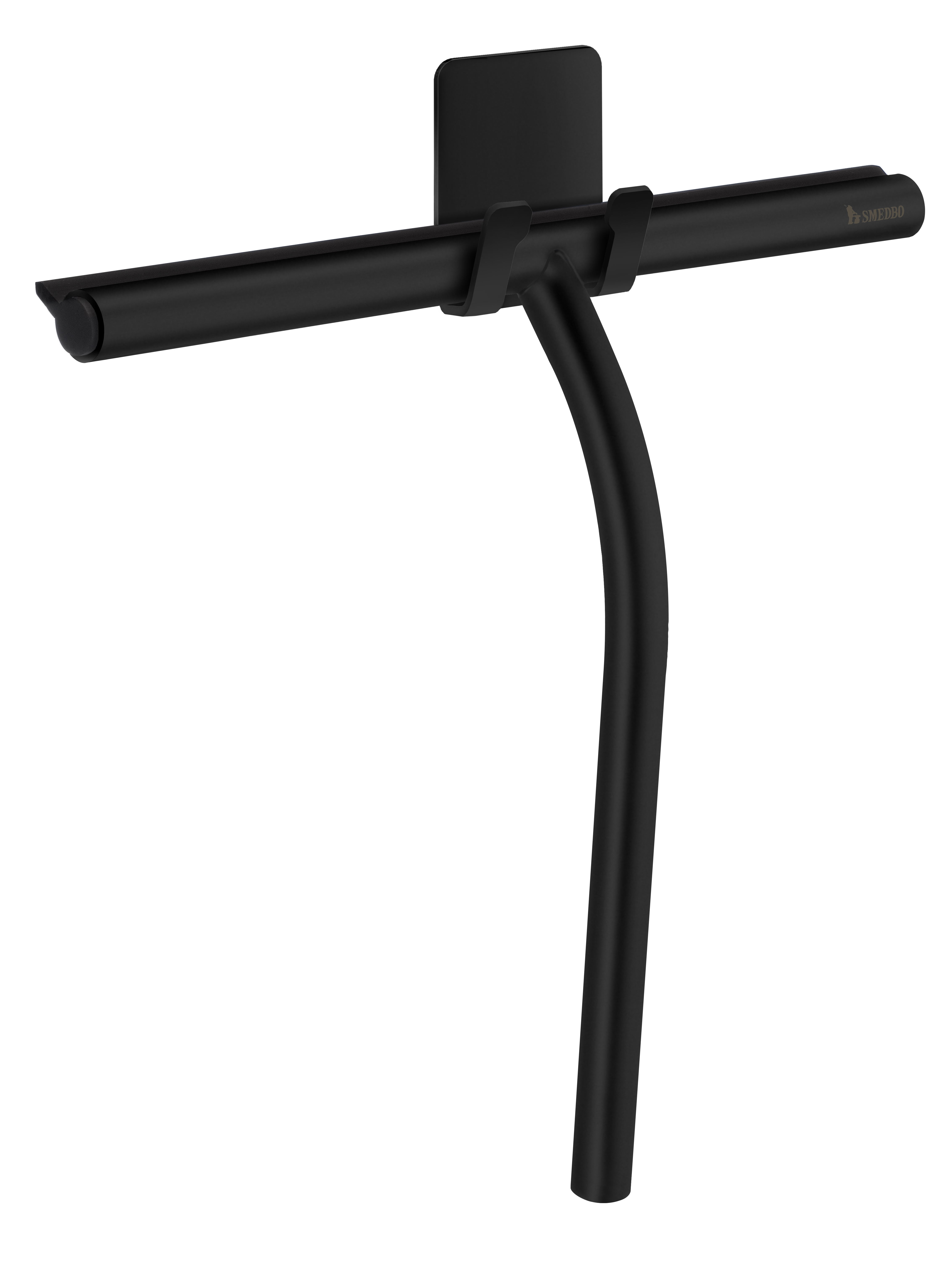 GÜTEWERK Shower Squeegee Black 9 in - Incl. Chrome Suction Cup Hook