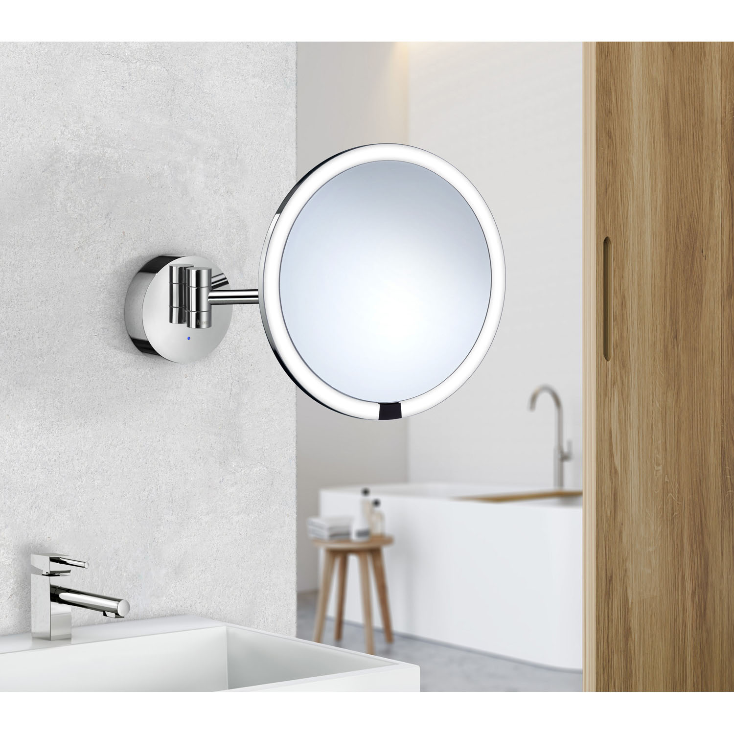 LINGDA Bluetooth Schminkspiegel mit Beleuchtung, Touch-Steuerung,  360°Drehbar 22 x 25 cm Spiegel Kosmetikspiegel